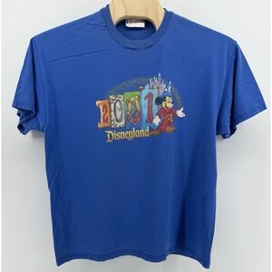 Vintage 2001 Disneyland Mickey Mouse T-Shirt Blue Size XL Made In USA